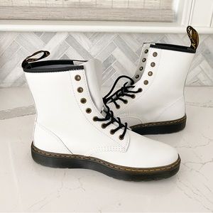Dr. Martens White Zavala Combat Boots